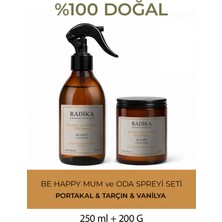 Radika Aromatherapy Doğal Mum ve Oda Spreyi Seti | Be Happy | Mutluluk ve Neşe Veren Koku