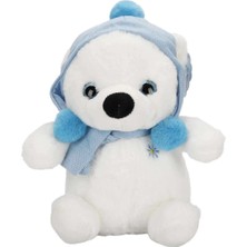 Renklime Şapkalı ve Atkılı Peluş Kutup Ayısı 30 cm S00004773
