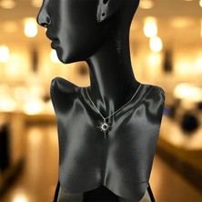 925 Ayar Gümüş Kuzey Yıldızı Motifli 100 Dilde Seni Seviyorum Kolye