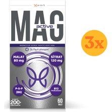 Haver Mag-Active 60 Tablet - 3 Adet (180 Tablet) - Dezenfektan Hediyeli (%72 Alkol)