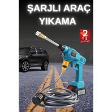 Renklime Şarjlı ve Yüksek Basınçlı Oto Yıkama Makinesi ve Sulama Tabancası Bahçe Yıkama Makinesi