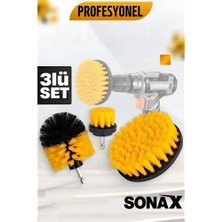 Renklime Matkap Fırçası - Matkap Ucuna Takılan Fırça Seti Sonax - Profesyonel Temizlik Fırçaları