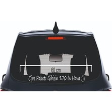 Cips Paketi Gibisin % 70 In Hava .. Yazı Araç Cam 3D Sticker 60 cm