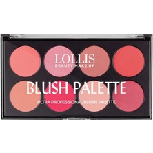 Lollis Lollıs 8 Renk Allık Paleti Mat veya Işıltılı Seçenekler ile Profesyonel Makyaj İçin
