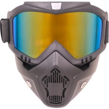 Gp Kompozit MSK001 Enduro / Off-Road Maskeli Aynalı Motosiklet Gözlüğü Gold