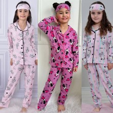 Yağmur Giyim Pjkö 3 Adet Karışık Desenli Uzun Kollu Önden Düğmeli Kız Çocuk Pijama Takımı 4-5 Yaş 1012U