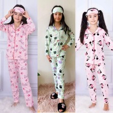 Yağmur Giyim Pjkö 3 Adet Karışık Desenli Uzun Kollu Önden Düğmeli Kız Çocuk Pijama Takımı 4-5 Yaş 1012U