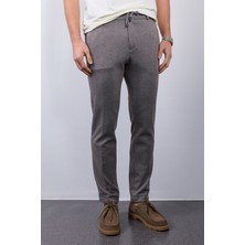 Bej Jogger Doku Desenli Comfortable Esnek Ipli Interlock Örme Slim Fit Pantolon