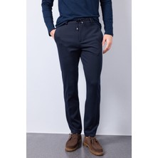 Lacivert Jogger Comfortable Esnek Ipli Interlock Örme Regular Fit Pantolon