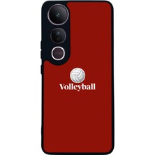 Scaleta Case Vivo V50 Lite Uyumlu Voleybol Tasarımlı Glossy Mat Siyah Silikon Telefon Kılıfı