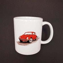 Renklime Kırmızı Vosvos Baskılı Kupa