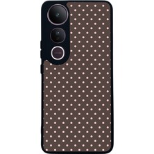 Scaleta Case Vivo V50 Lite Uyumlu Puantiye Tasarımlı Glossy Mat Siyah Silikon Telefon Kılıfı