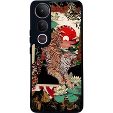 Scaleta Case Vivo V50 Lite Uyumlu Kaplan Tasarımlı Glossy Mat Siyah Silikon Telefon Kılıfı