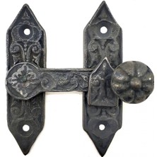 Renklime Eco Lounge Antika Tarz Dekoratif Pirinç Kapı, Pencere Mandalı - 86X72 Mm, Oksit