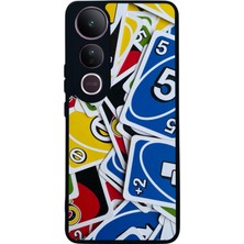 Scaleta Case Vivo V50 Lite Uyumlu Uno Tasarımlı Glossy Mat Siyah Silikon Telefon Kılıfı