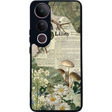 Scaleta Case Vivo V50 Lite Uyumlu Kelebek Tasarımlı Glossy Mat Siyah Silikon Telefon Kılıfı