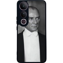 Scaleta Case Vivo V50 Lite Uyumlu Atatürk Tasarımlı Glossy Mat Siyah Silikon Telefon Kılıfı