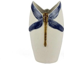 Mikasa Moor Krem Mavi Yusufçuk Vazo 37X15CM