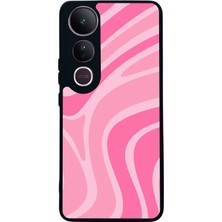 Scaleta Case Vivo V50 Lite Uyumlu Art Tasarımlı Glossy Mat Siyah Silikon Telefon Kılıfı