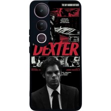 Scaleta Case Vivo V50 Lite Uyumlu Dexter Morgan Tasarımlı Glossy Mat Siyah Silikon Telefon Kılıfı