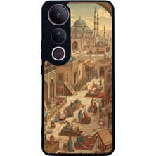 Scaleta Case Vivo V50 Lite Uyumlu Osmanlı Tasarımlı Glossy Mat Siyah Silikon Telefon Kılıfı