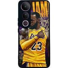Scaleta Case Vivo V50 Lite Uyumlu Lebron James Tasarımlı Glossy Mat Siyah Silikon Telefon Kılıfı