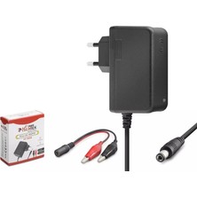 Hightek HT5055 6V 1.2A 7.2W Krokodil Maşa Uçlu Akü Şarj Adaptörü - Siyah - 1 Adet