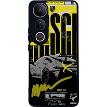 Scaleta Case Vivo V50 Lite Uyumlu Porsche Araba Tasarımlı Glossy Mat Siyah Silikon Telefon Kılıfı