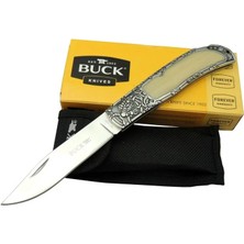Renklime Eco Lounge Buck Knives BK-009WY Kamp Çakı 23 cm - Sedef &amp;amp;amp; Metal Saplı, Kılıflı, Kutulu