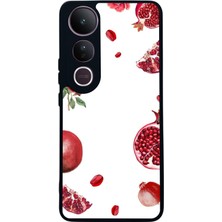 Scaleta Case Vivo V50 Lite Uyumlu Nar Tasarımlı Glossy Mat Siyah Silikon Telefon Kılıfı