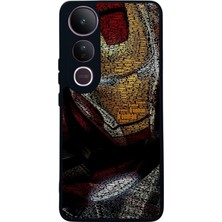 Scaleta Case Vivo V50 Lite Uyumlu Iron Man Tasarımlı Glossy Mat Siyah Silikon Telefon Kılıfı