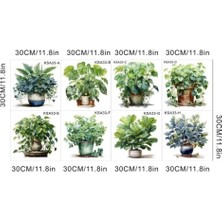 Renklime Tropikal Bitkiler Duvar Stickerı Model A