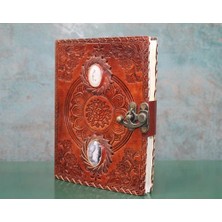 Renklime Taşlı Deri Defter Model 9