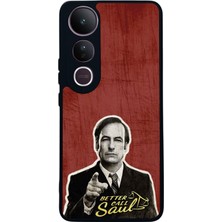 Scaleta Case Vivo V50 Lite Uyumlu Better Call Saul Tasarımlı Glossy Mat Siyah Silikon Telefon Kılıfı