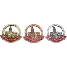 Renklime Istanbul Temalı Metal Magnet Galata Kulesi Yuvarlak Tasarım