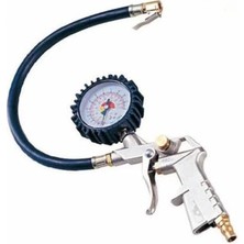 Renklime Basınç Göstergeli Lastik Şişirme Tabancası Hava Saatli