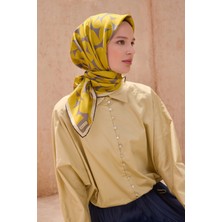 Belli Twill Ipek Eşarp 4117-33 Sarı, Gri