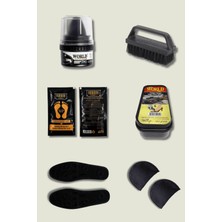 Outdoorun Tabanlık Bot Boyası Parlatıcı Bot Süngeri Bot Fırçası Vatka  ve Ayak Koku Önleyici Toz Asker Seti