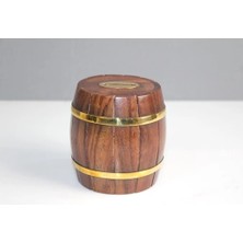 Renklime Pirinç Detaylı Fıçı Kumbara Model 1