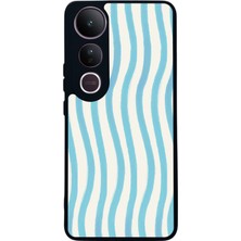 Scaleta Case Vivo V50 Lite Uyumlu Şerit Tasarımlı Glossy Mat Siyah Silikon Telefon Kılıfı