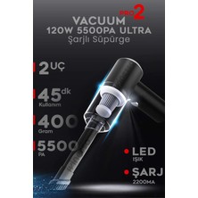 Renklime Mini Vakumlu Type C Şarjlı Araç Süpürgesi El Süpürgesi Şarjlı Çok Fonksiyonlu 5500 Pa