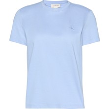Calvin Klein Jeans Mavi Kadın Standart Fit T-Shirt Ss Monogram Crew Tee