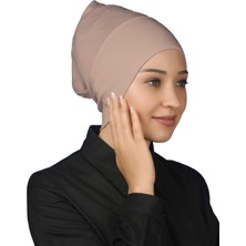Altobeh Hazır Pratik Geçmeli Uzun Boru Tesettür Bonesi - Pudra