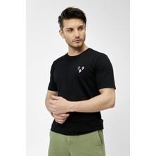 The Socks Company Lightning Bisiklet Yaka Rahat Kalıp Nakışlı Siyah Unisex Kutulu T-Shirt