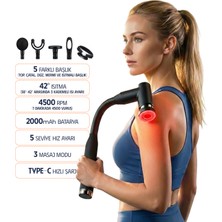 Purr Long Handle - Isıtmalı Uzun Saplı Sırt ve Vücut Masaj Aleti – Derin Doku Etkili, 5 Başlıklı