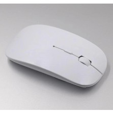 Renklime Ultra Ince USB Bilgisayar Pc Dizüstü Masaüstü Kablosuz Mouse (Beyaz)
