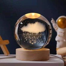 Renklime Yağmur Bulutu Tasarımlı Işıklı Cam Küre