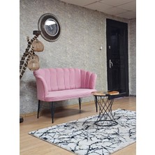 Sevinç Mobilya Ikili Siyah Boyalı Tel Ayak Papatya Çay Seti Koltuk Berjer , Balkon, Salon, Ofis, Cafe Koltuk Takımı