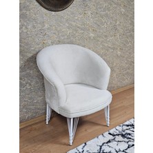 Sevinç Mobilya Tekli Teddy Beyaz Boyalı Telli Ayak Çay Seti Koltuk Tekli Berjer , Balkon, Salon, Ofis