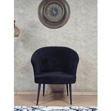 Sevinç Mobilya Tekli Teddy Siyah Boyalı Sivriltme Ayak Çay Seti Koltuk Tekli Berjer , Balkon, Salon, Ofis